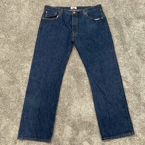 EC Men's Levi's 501 Button Fly Dark Wash Jeans - Size 40